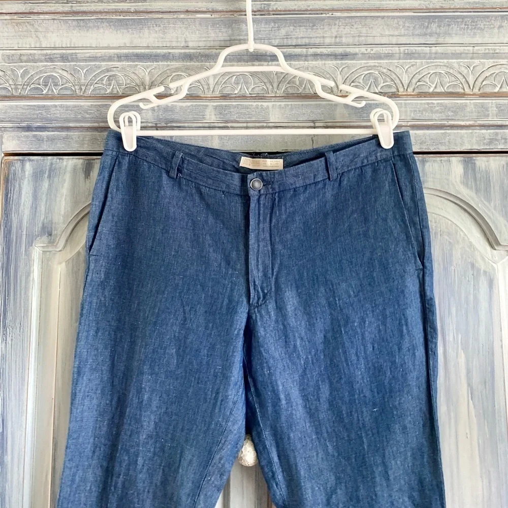 ZARA BASIC DENIM COUTURE ANKLE TROUSER